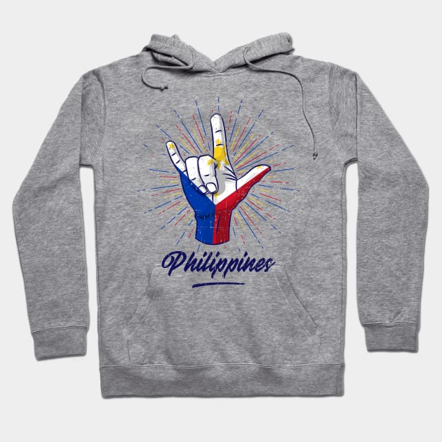 I Love You Philippines Hand Gesture Cute Gift Women Men Hoodie by teeleoshirts